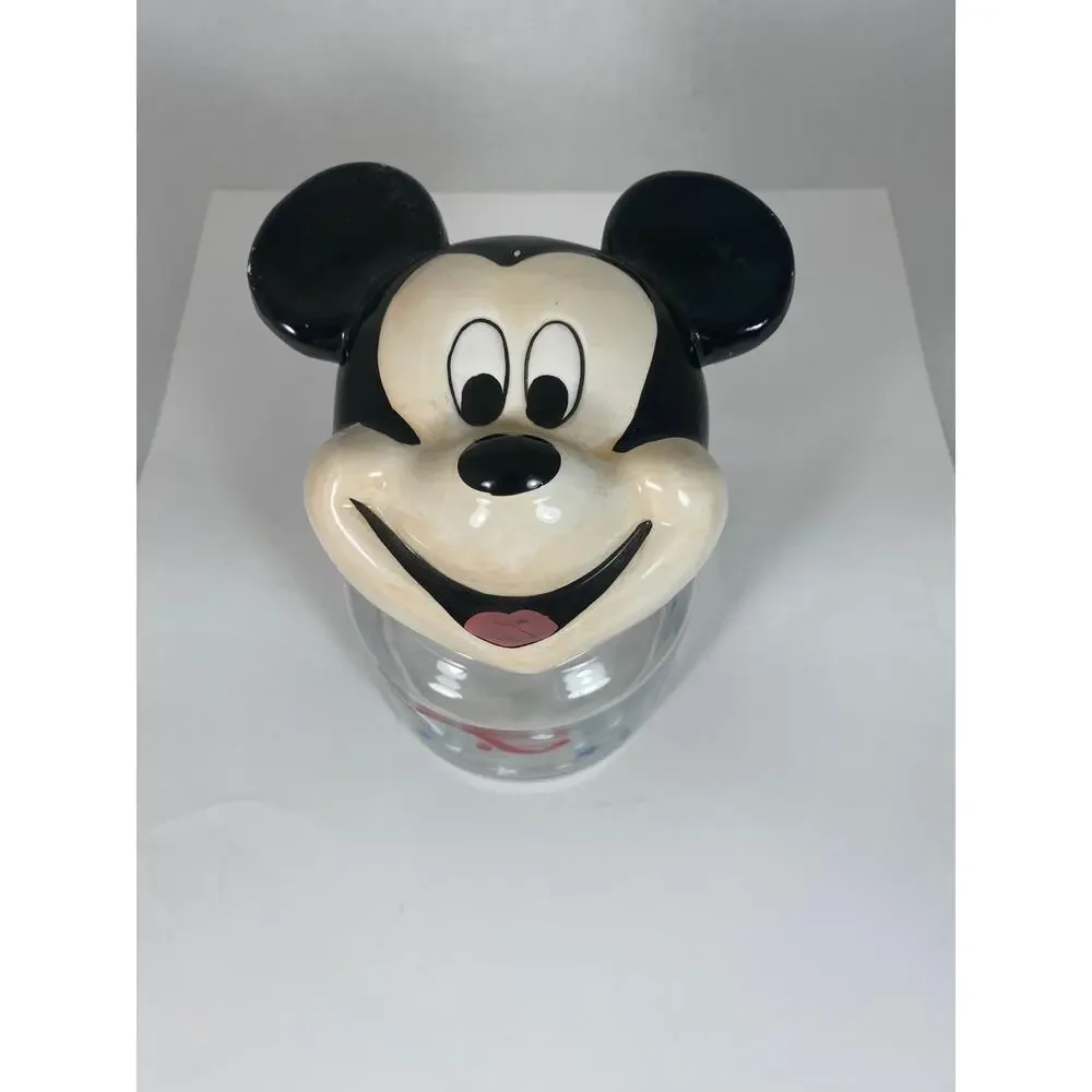 Vintage 90's Walt Disney Mickey Mouse Ceramic Glass Cookie Jars
